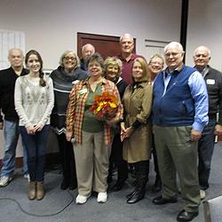 (L to R) Glen Spieth, Emma Pierce, Sharon Taylor, Ed Voie, Becky Huber, Cindy Duhamel, Jim Curley, Kristin Davis, Sue Scott, Kris Kauffman, Richard Meier